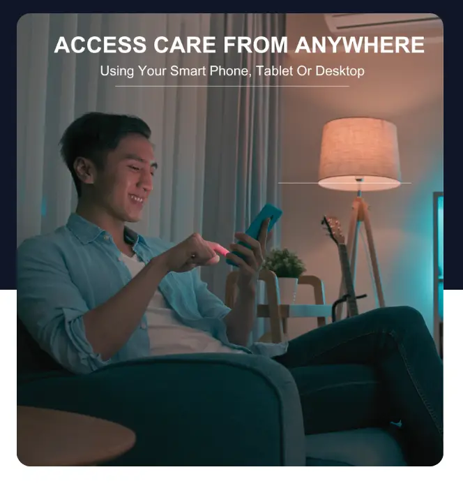 A man looking at online psychiatry appointments on a phone.